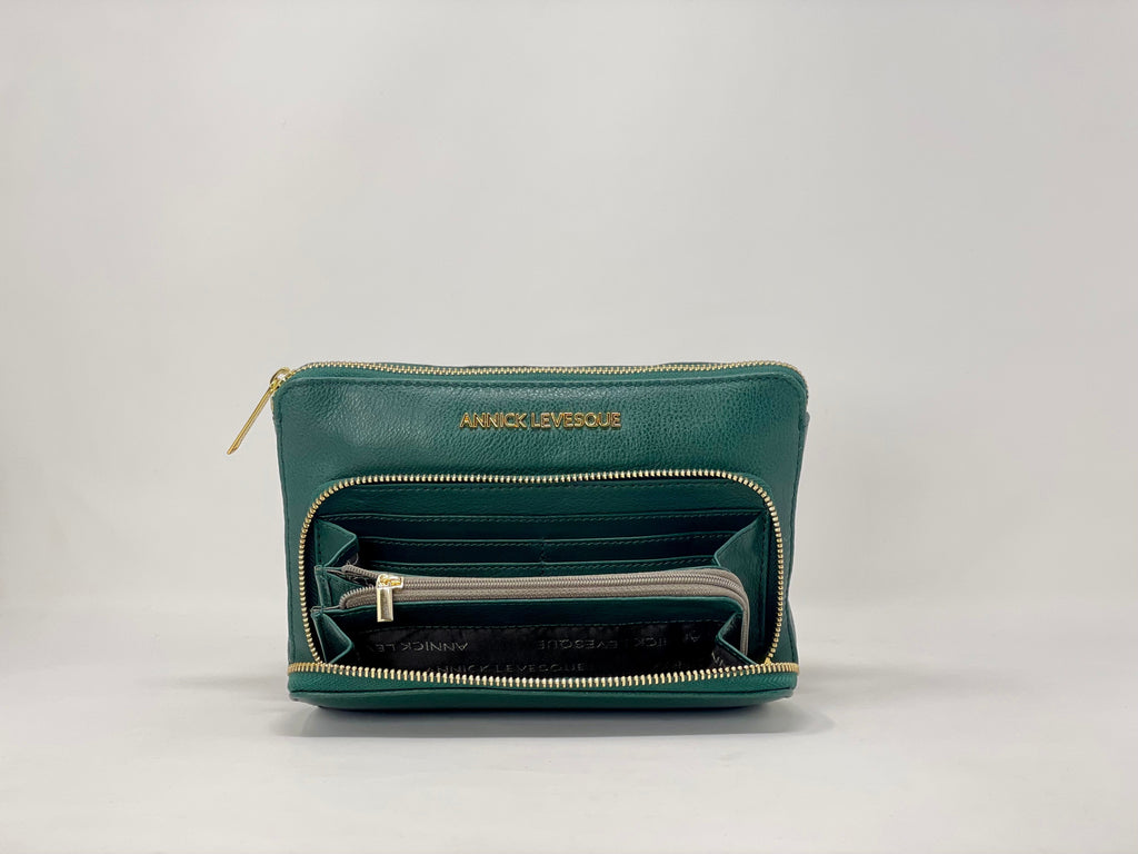 Petit Sac Bandoulière Portefeuille vert foncé - Carmen