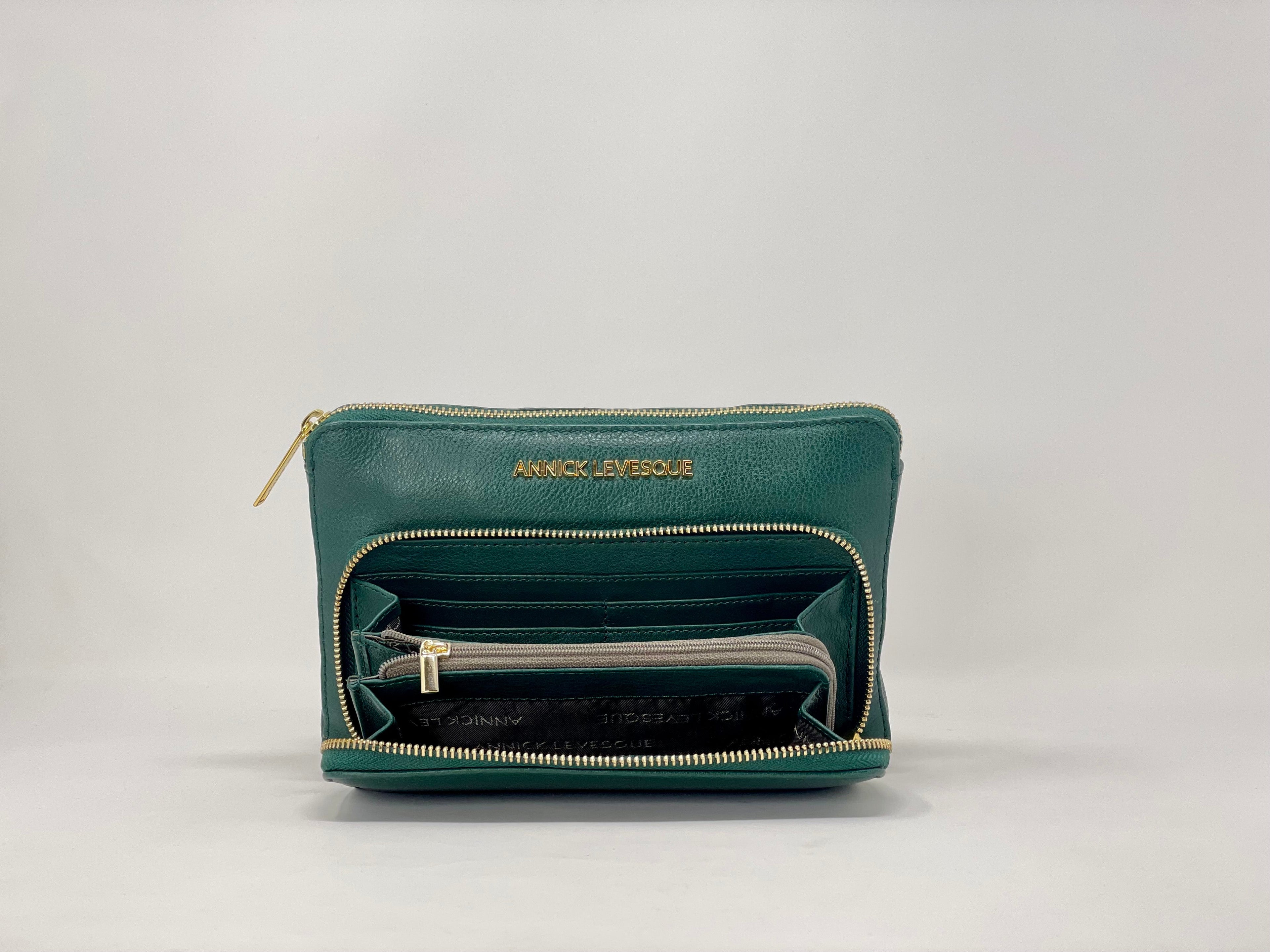 Petit Sac Bandoulière Portefeuille vert foncé - Carmen
