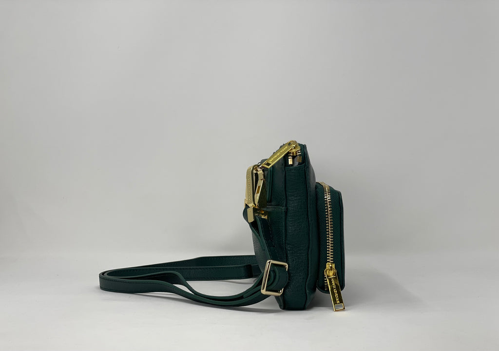 Petit Sac Bandoulière Portefeuille vert foncé - Carmen