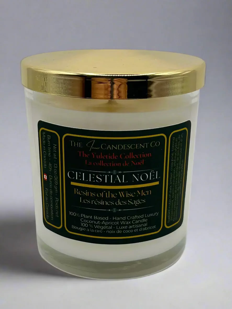 CELESTIAL NOEL | Sacred floral Christmas luxury coconut apricot wax candle