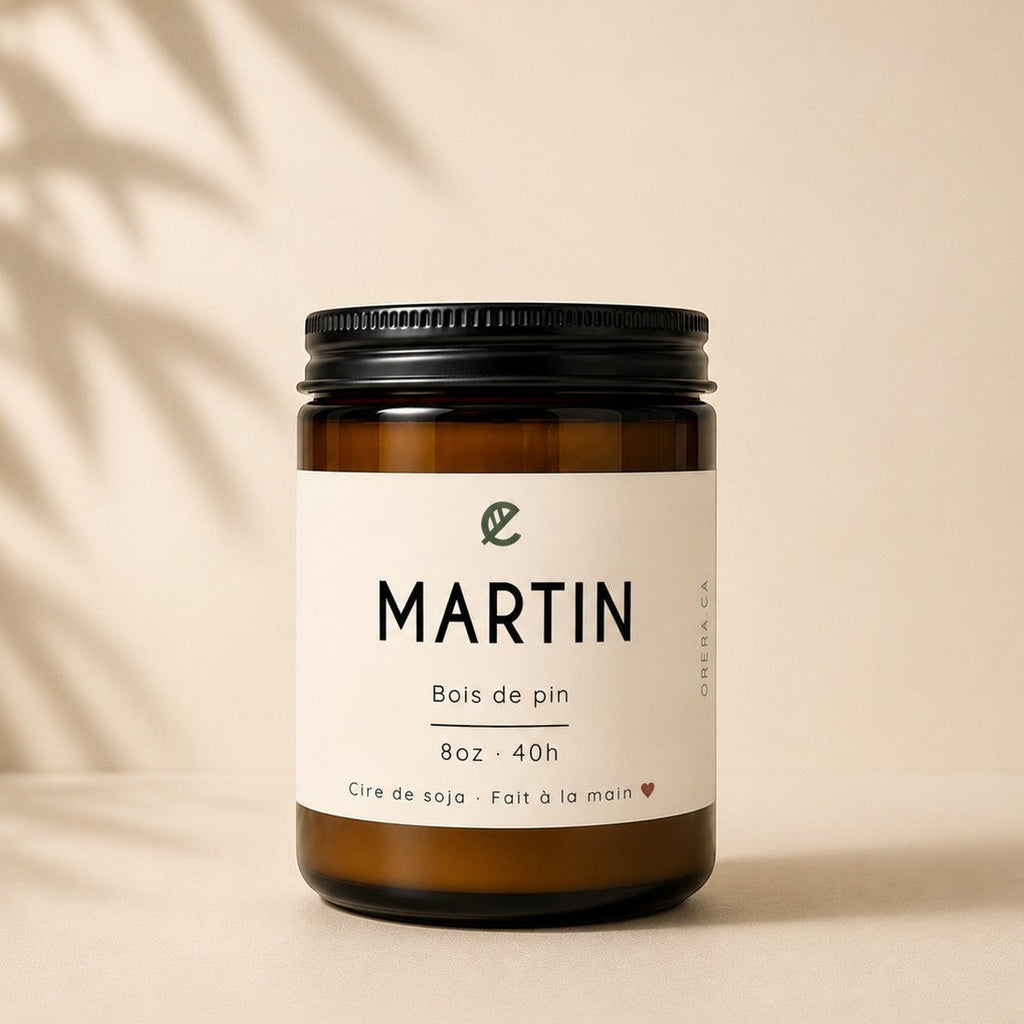 Bougie de soya MARTIN bois de pin