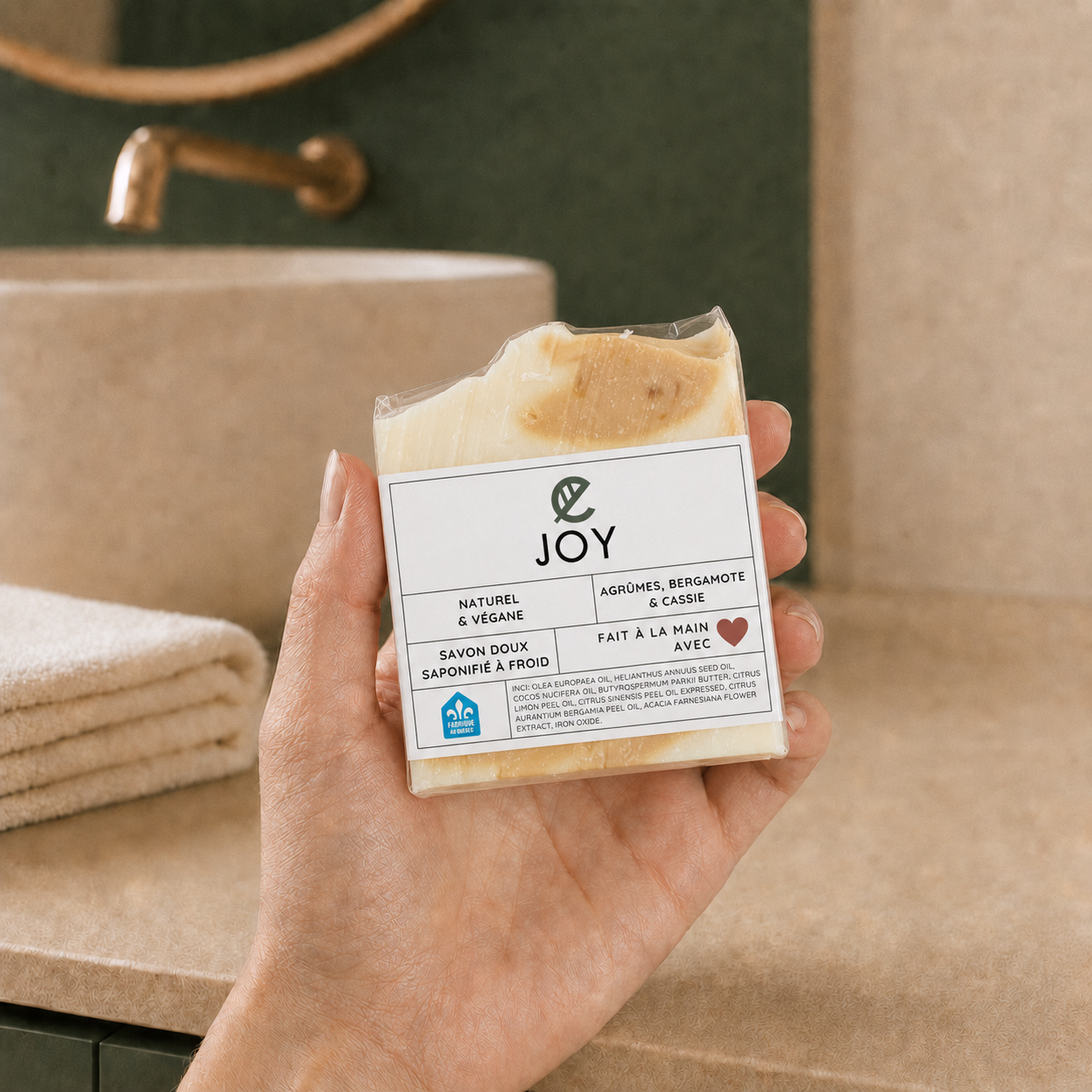 Savon doux JOY aux agrumes, bergamote et cassie