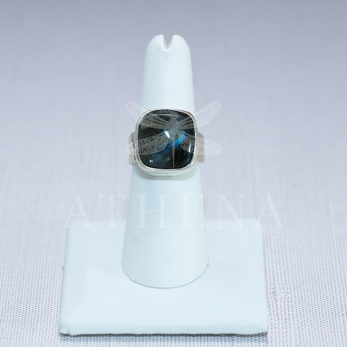 Passage Ring — Square-Cut Labradorite in Sterling Silver