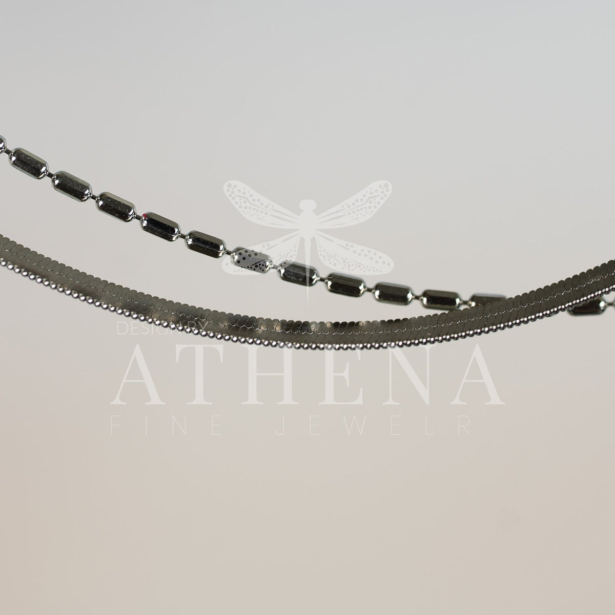 Herringbone Anklet — Platinum-Plated Sterling Silver