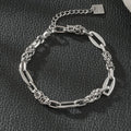 SORRENTO Silver (White Gold): Mixed Link Chain Bracelet