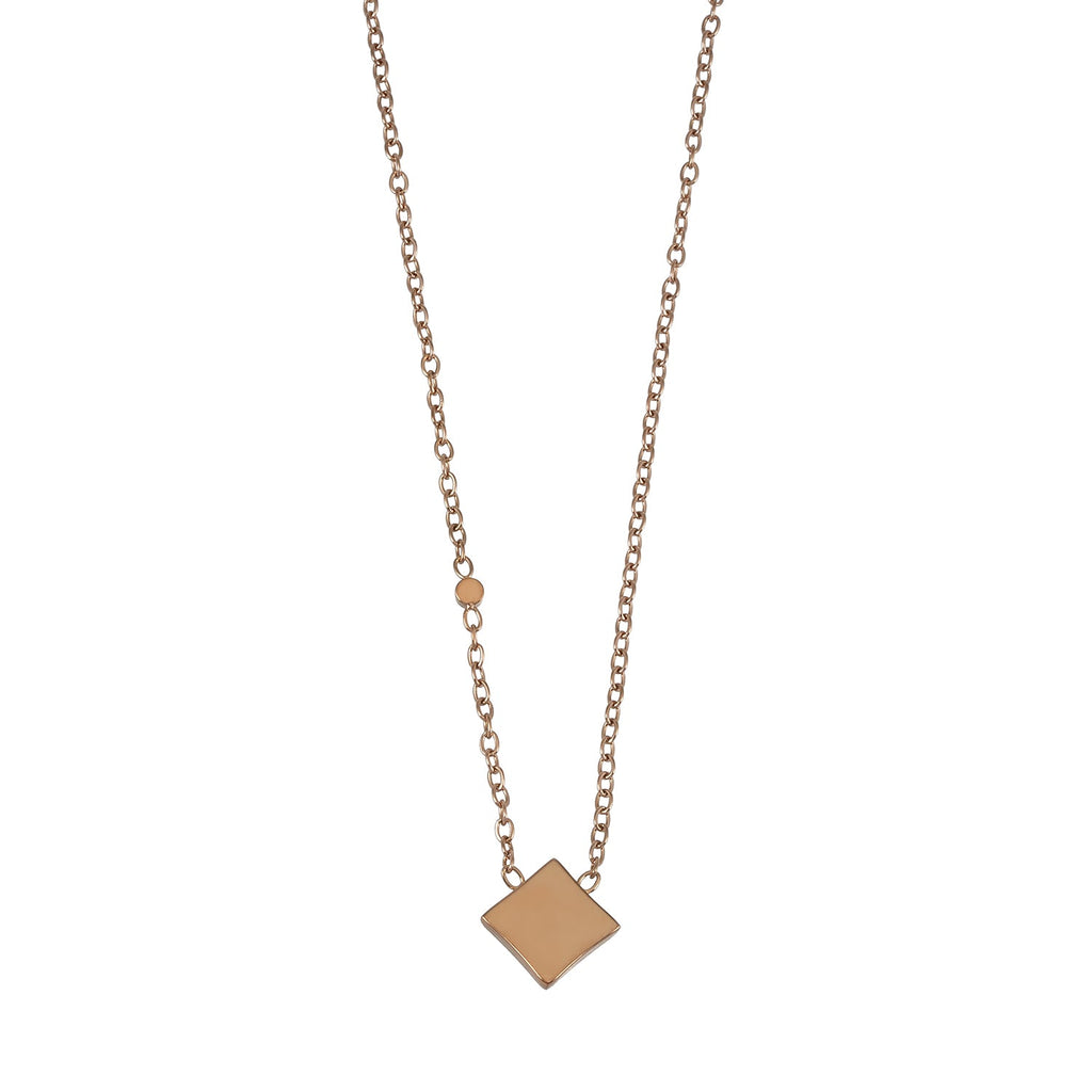 LAVINIA Gold: Square Gold Pendant Necklace with Cut-Away Shell Star and Mini Zirconia Charm