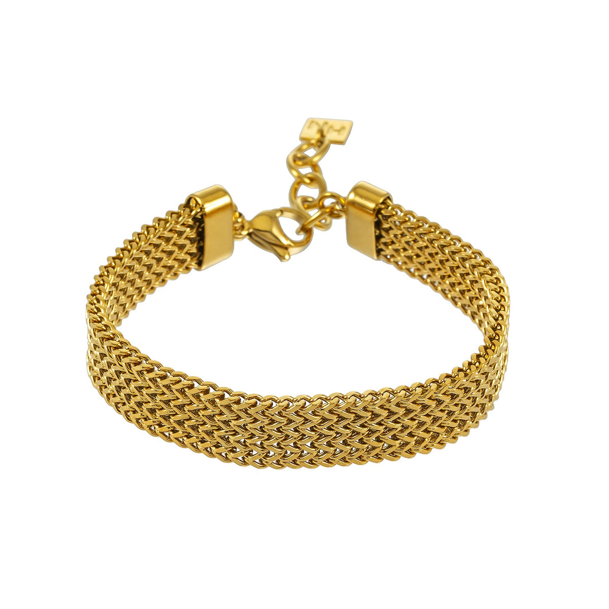 BOLOGNA Gold: Italian Vintage Mesh Chain Bracelet