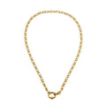 MALAIKA Gold: Chunky Mixed Link Chain Necklace with Hoop Pendant