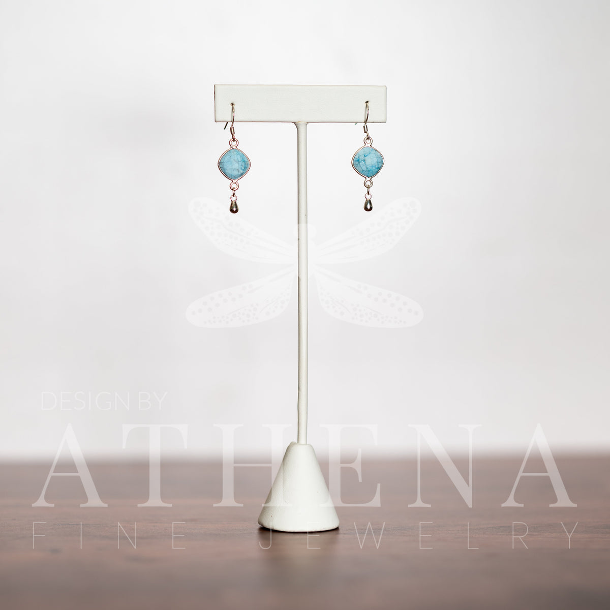 Raw Turquoise Earrings — Sterling Silver