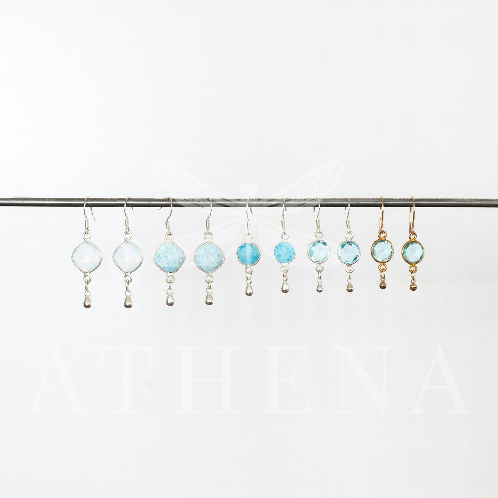 Raw Turquoise Earrings — Sterling Silver