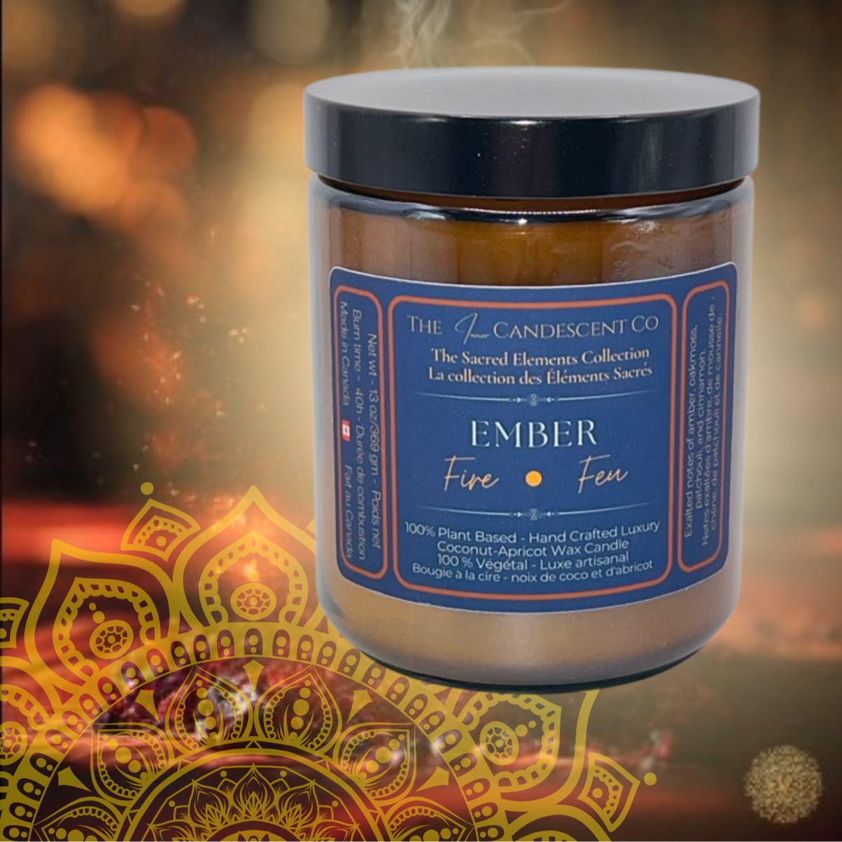 EMBER — FIRE ELEMENT | Warm spiced luxury coconut apricot wax candle