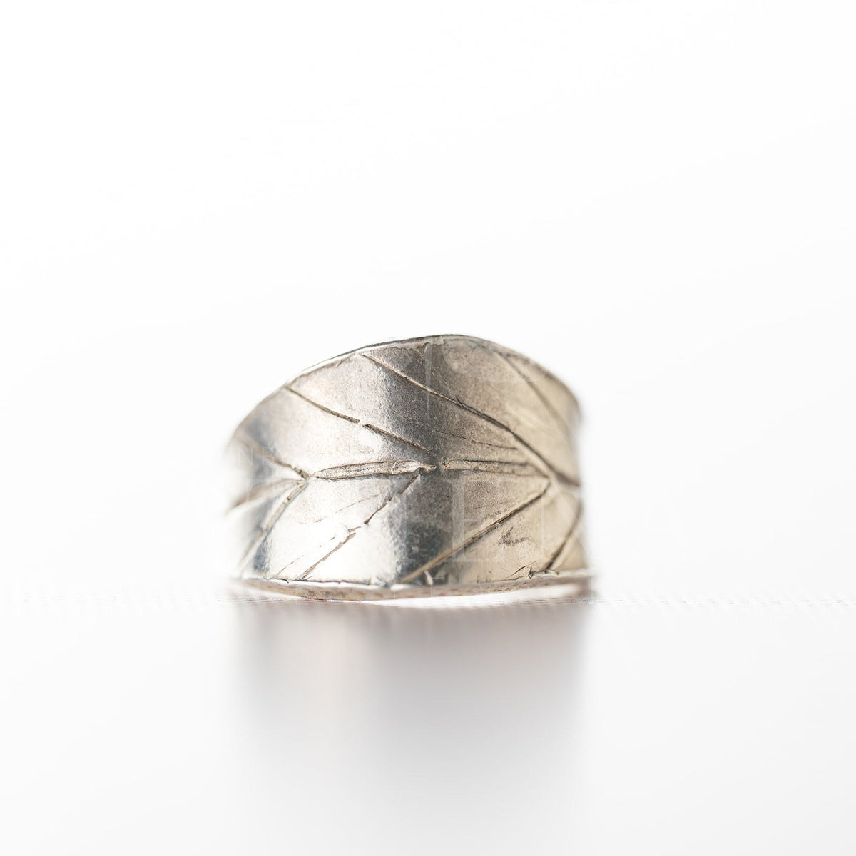 Blueberry Leaf Wraparound Ring — Handmade Sterling Silver & Gold — Unique Leaf Design