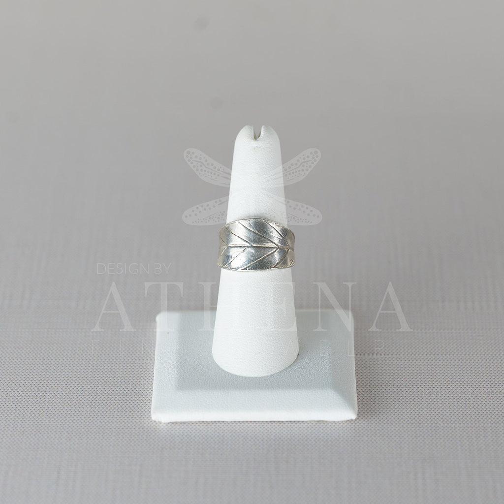 Blueberry Leaf Wraparound Ring — Handmade Sterling Silver & Gold — Unique Leaf Design