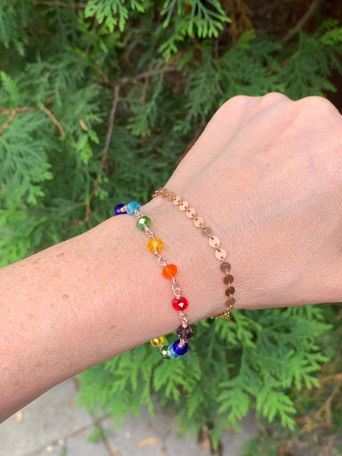 Chakra Bracelet in Sterling Silver — Handmade Glass Bead Energy Jewelry