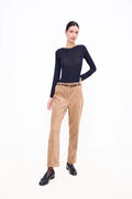 Straight-Leg Corduroy Trousers with Belt