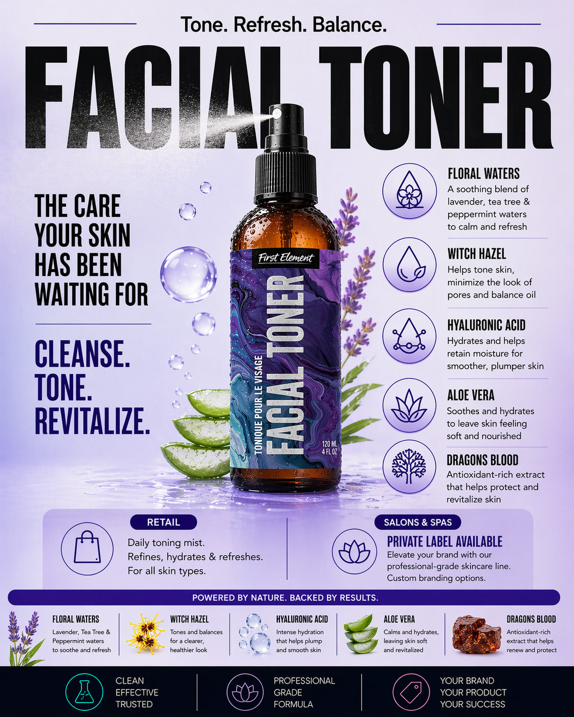 Hyaluronic Facial Toner - Lavender Mint & Tea Tree
