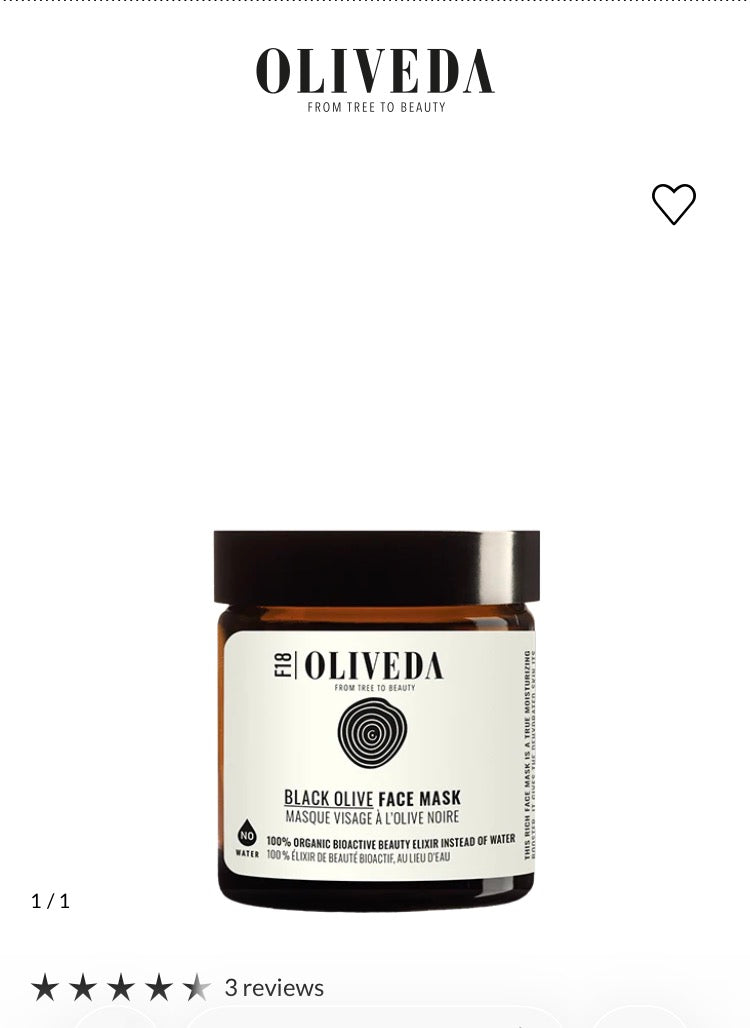 F18
BLACK OLIVE FACE MASK