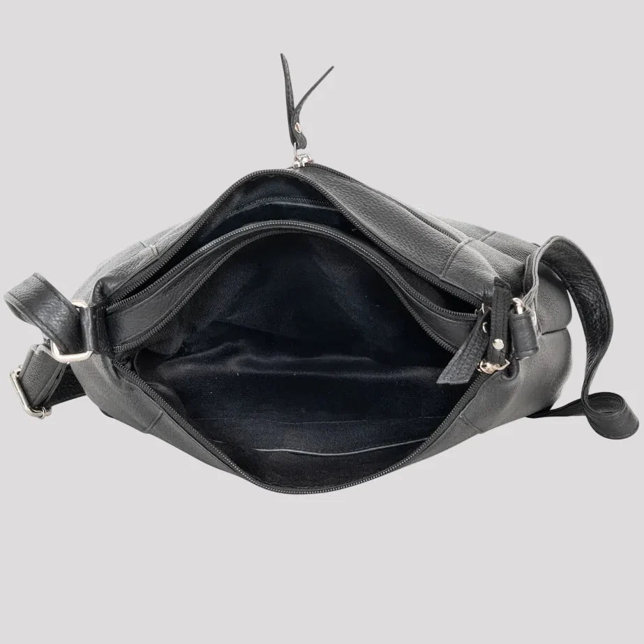 Greenwood Leather Elegant Crossbody Bag. Full-Grain Leather Shoulder Bag