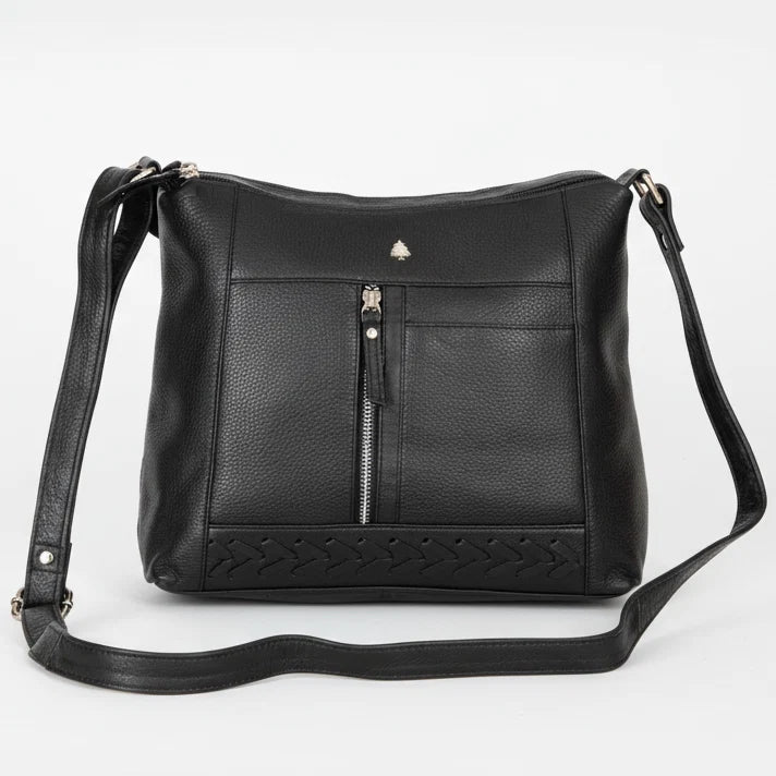 Greenwood Leather Elegant Crossbody Bag. Full-Grain Leather Shoulder Bag