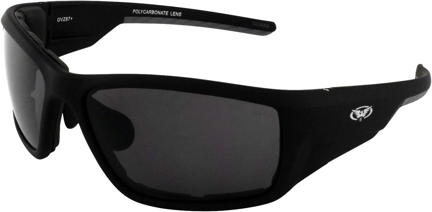 Global Vision Kinetic Adjustable Padded Motorcycle Sunglasses. Safety Rated Soft-Touch Riding Glasses