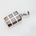 Golden Axis Pendant — Baltic Amber & Sterling Silver