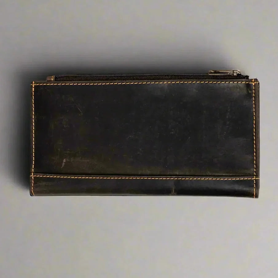 Greenwood Leather RFID Wallet with Zipper Pocket