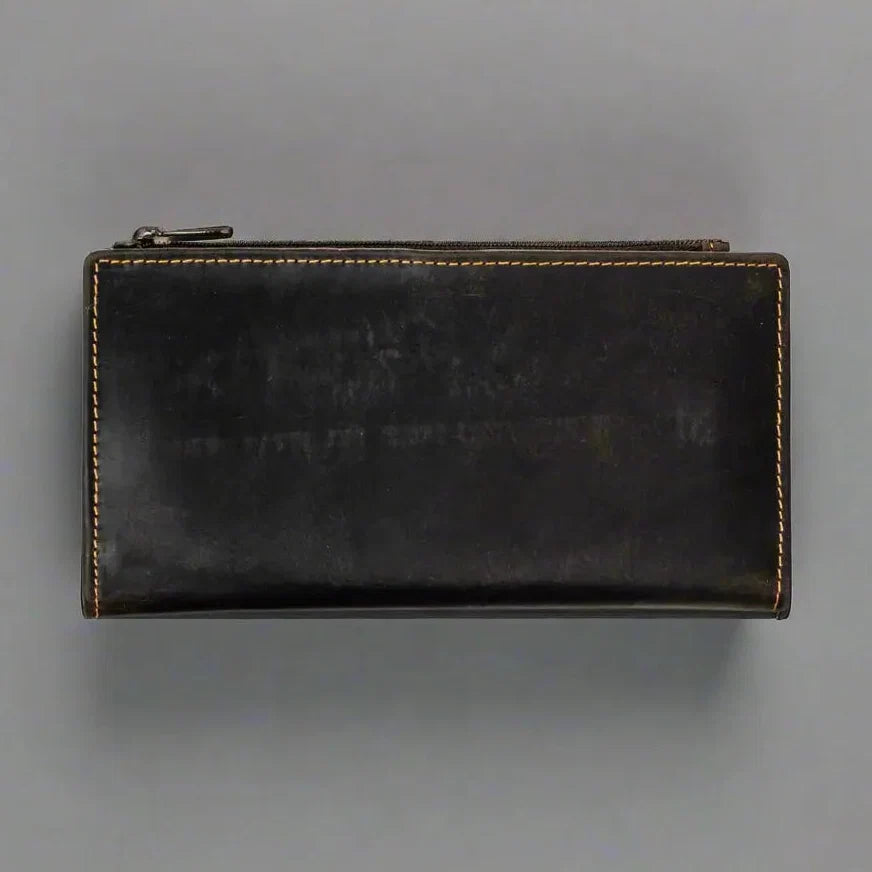 Greenwood Leather RFID Wallet with Zipper Pocket