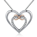 Entwined Hearts: Sterling Silver Infinity Necklace With Double Hearts