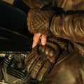 Hard Knuckle Leather Motorcycle Gloves