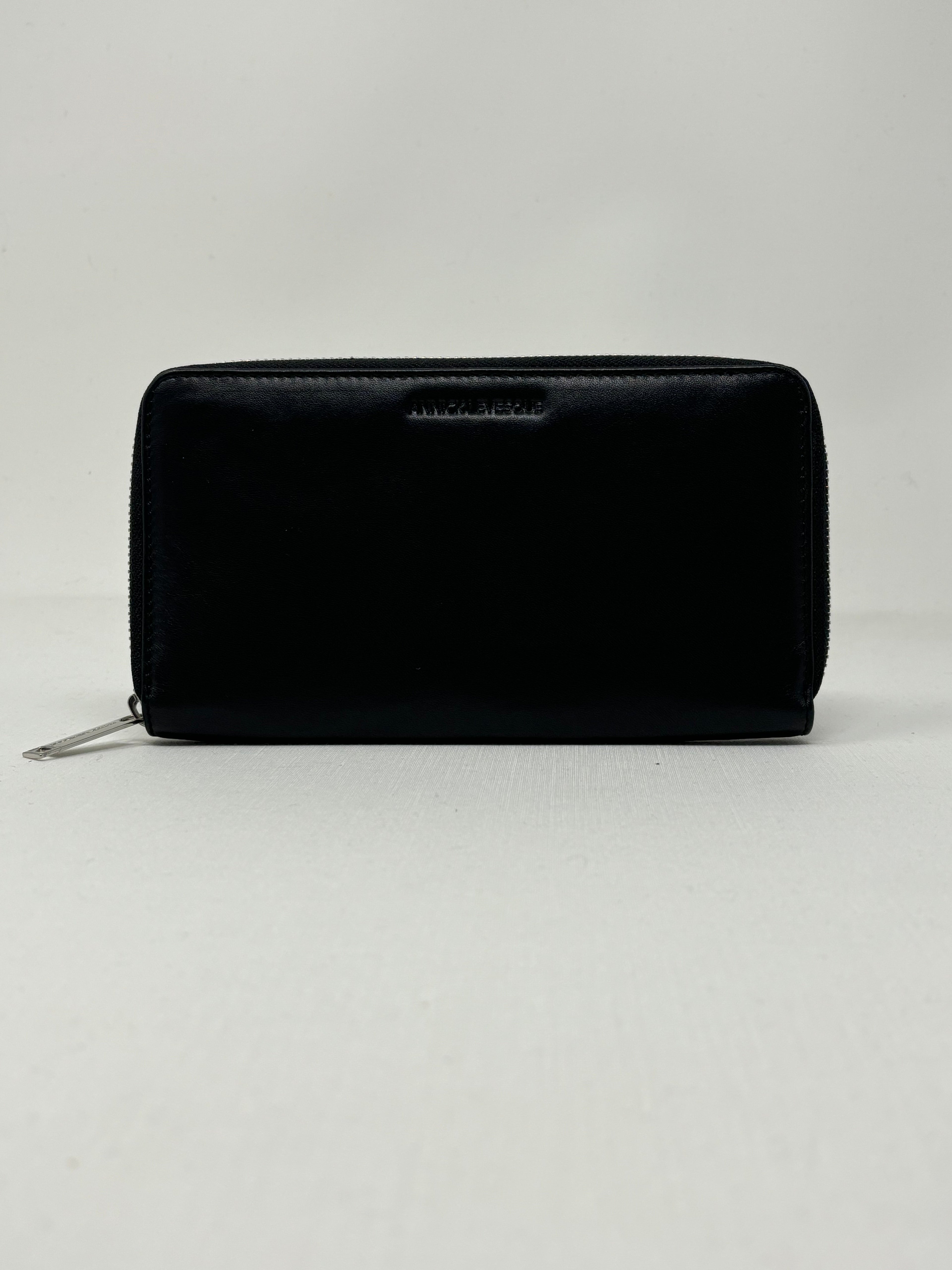 Portefeuille en cuir Anna, Noir