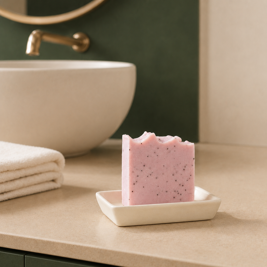 Savon exfoliant LILI melon, rhubarbe & pavots