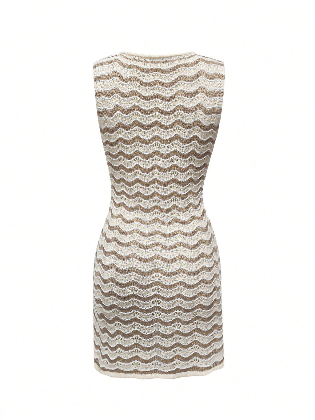 2026 New Women's Knit Striped Bow Design Sleeveless Summer Slim Fit Contrast Color Striped Short Dress Vacation Beach Dress