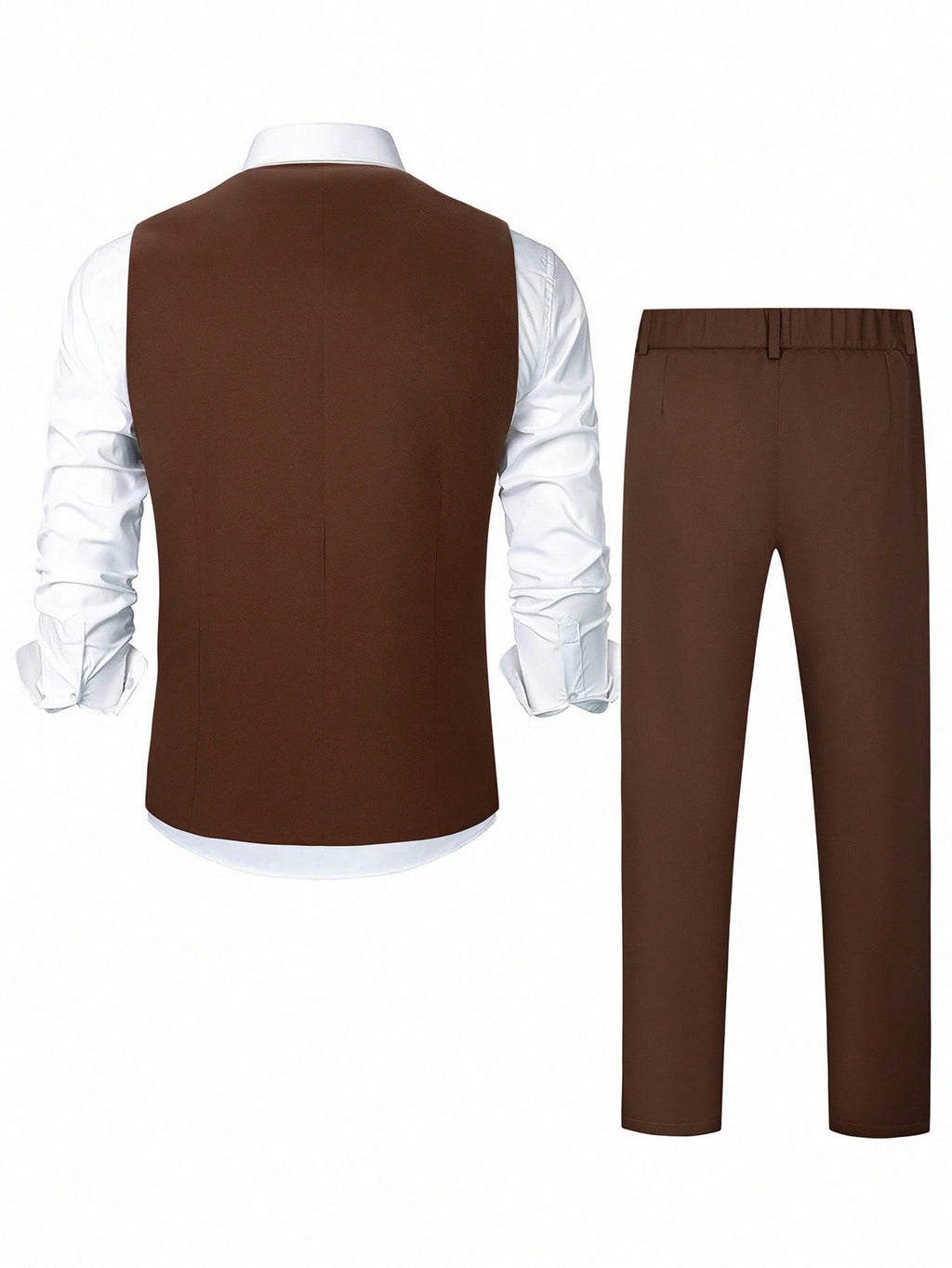 Manfinity Mode Men's Solid Vest And Trousers Formal Suit Set For Work,Dress Outfits For Men, Ceremony