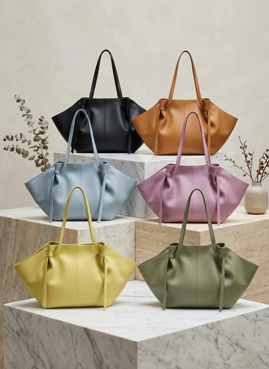 Genuine Leather Winged Tote Bag – Made in Italy