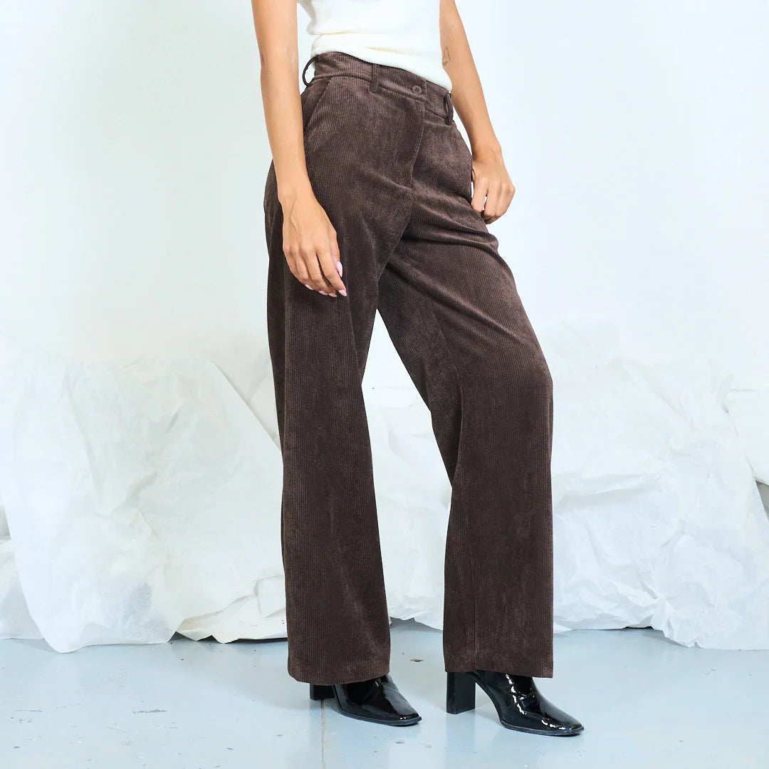 Corduroy straight leg trousers