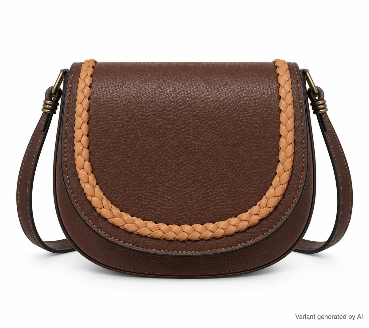 Braided-Trim Leather Saddle Crossbody Bag – Made in Italy