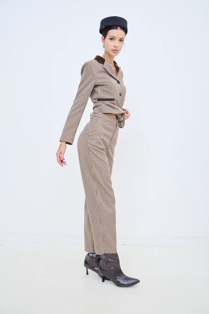 Small-Check Button Blazer