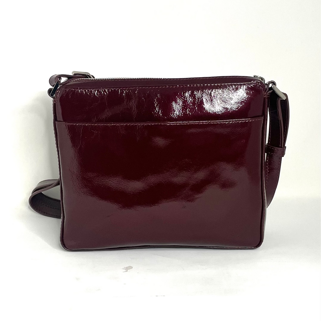 Sac à bandoulière rouge bordeaux foncé patin souple | Gisèle petit
