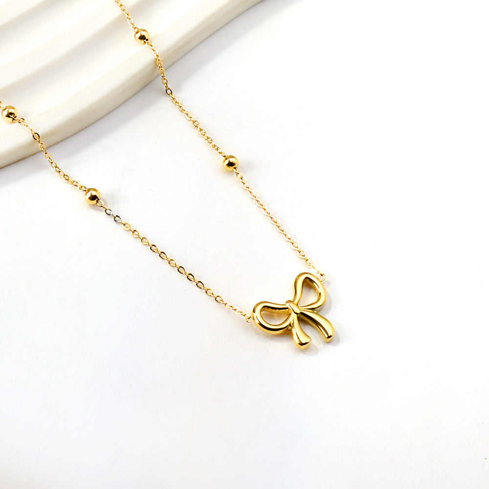 Charming Bow Pendant Necklace