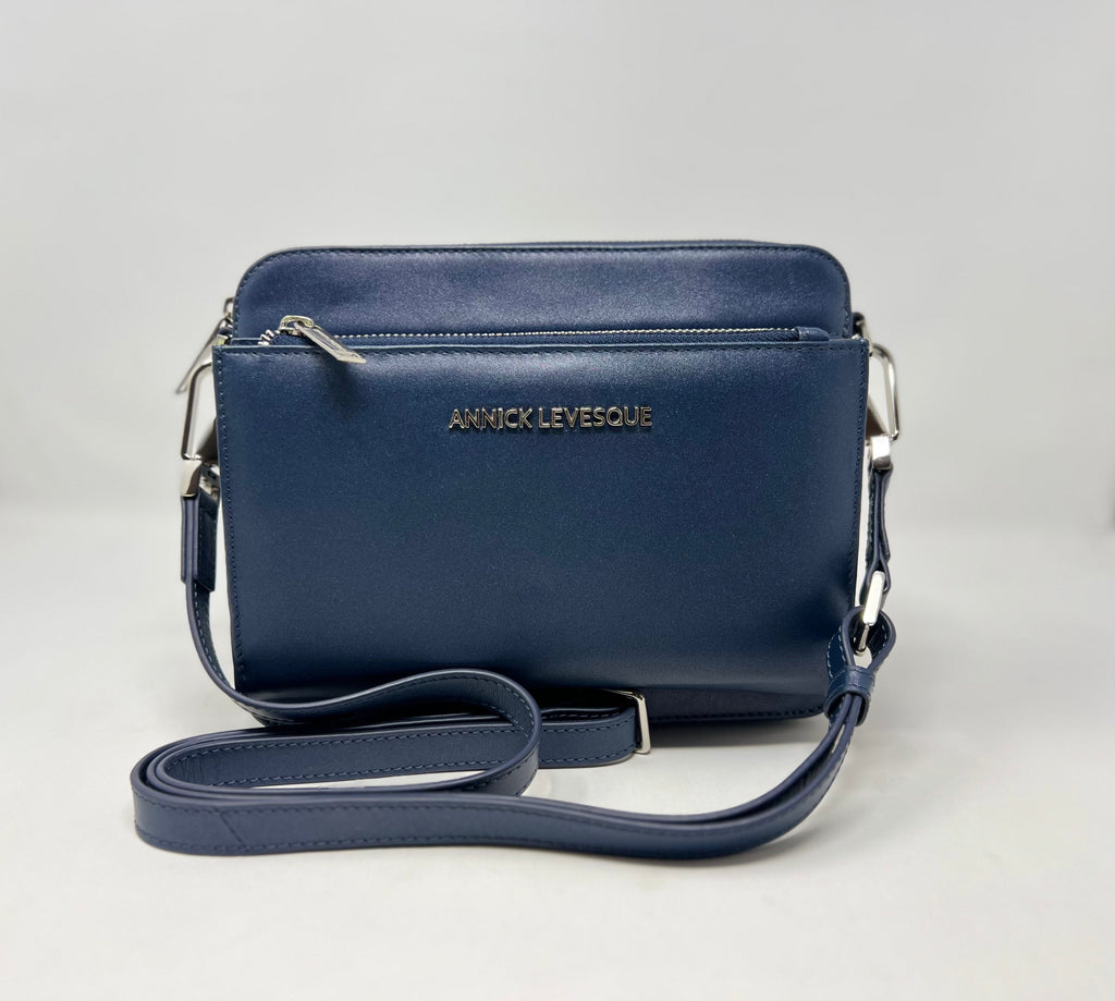 Petit Sac bandoulière avec porte carte détachable bleu marine | Kennedi