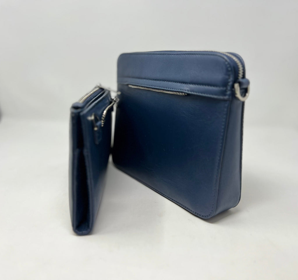 Petit Sac bandoulière avec porte carte détachable bleu marine | Kennedi
