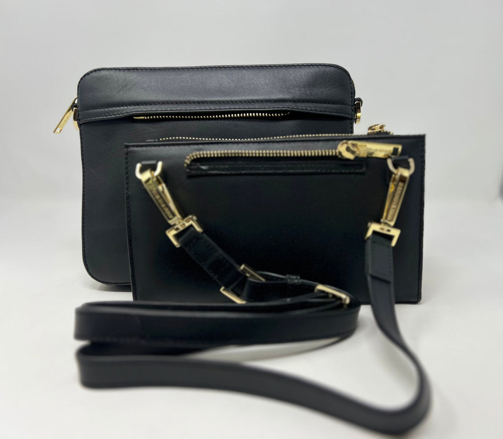 Petit Sac bandoulière avec porte-carte détachable, noir | Kennedi