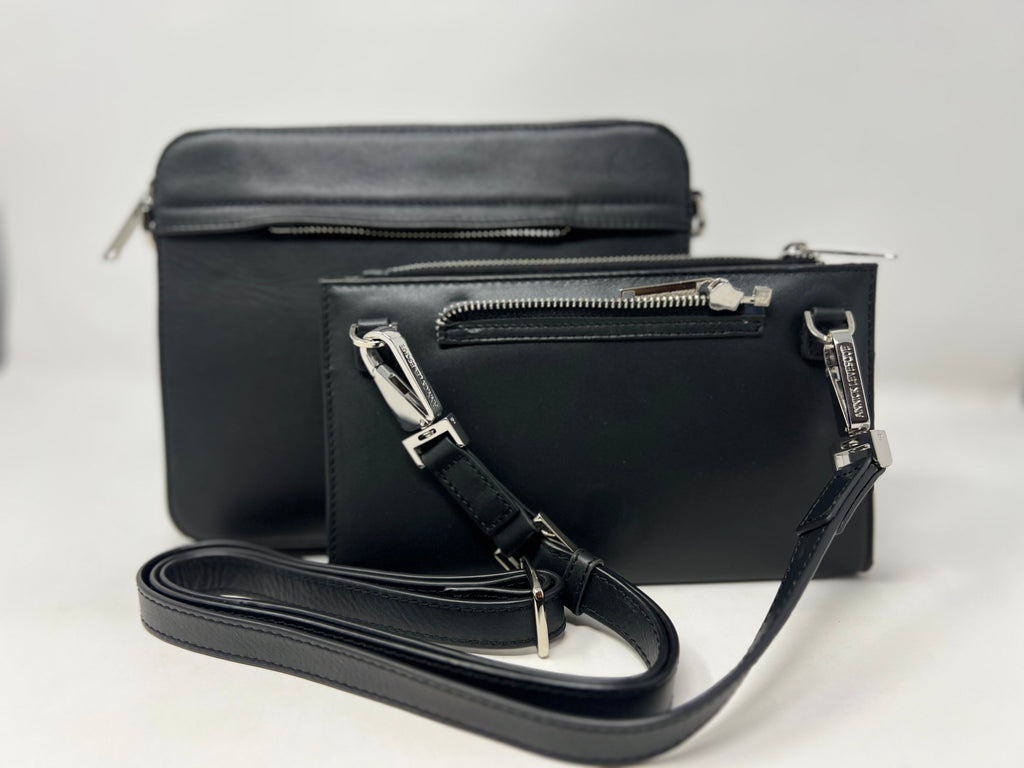 Petit Sac bandoulière avec porte-carte détachable, noir | Kennedi