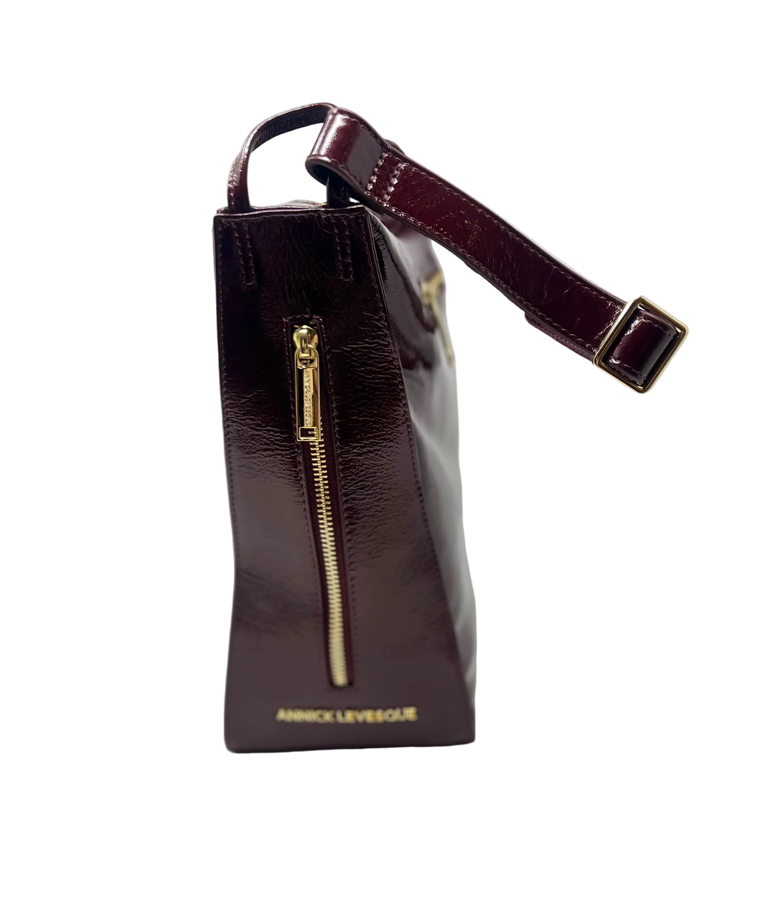 sac à bandoulière rouge bordeaux vernis | Julie