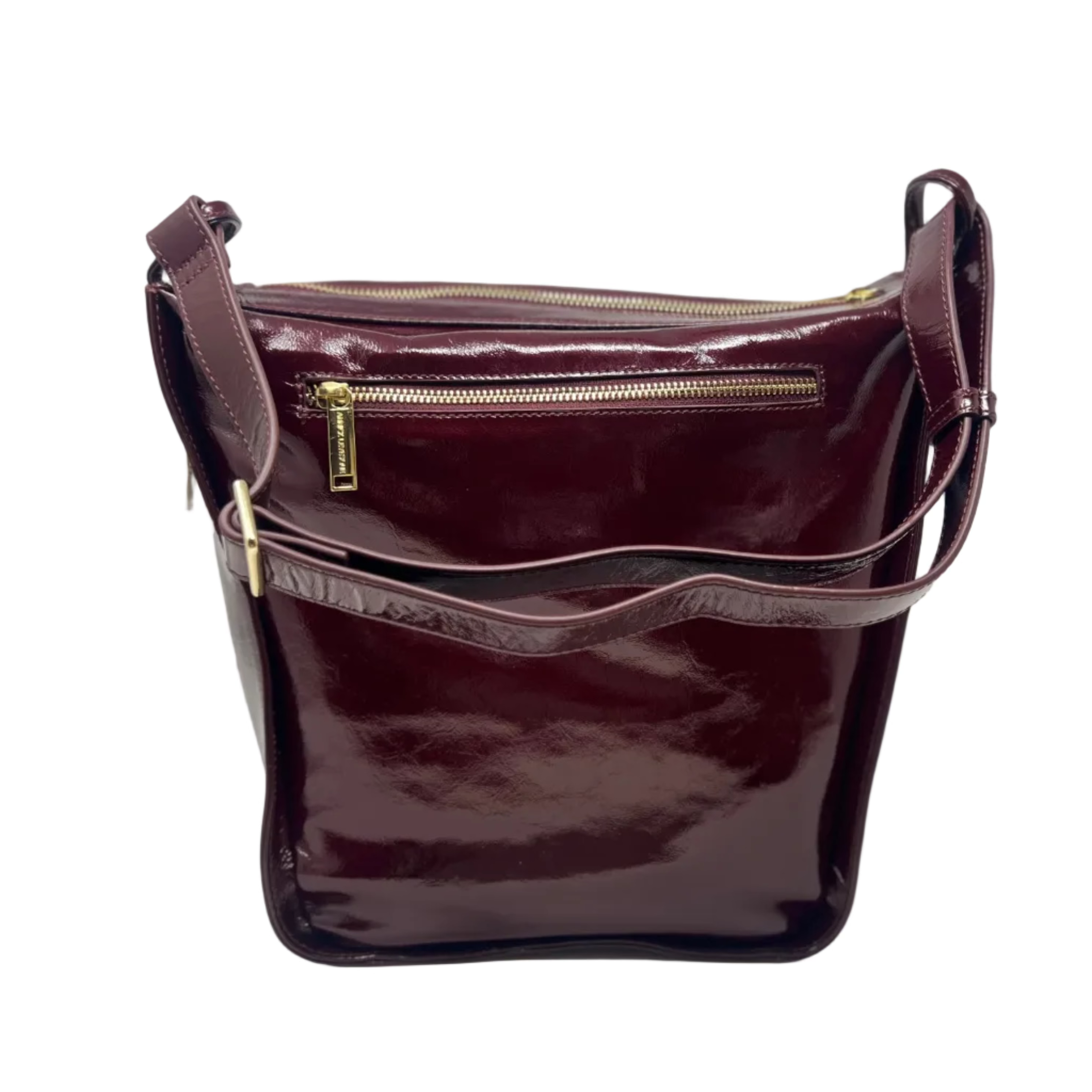 sac à bandoulière rouge bordeaux vernis | Julie