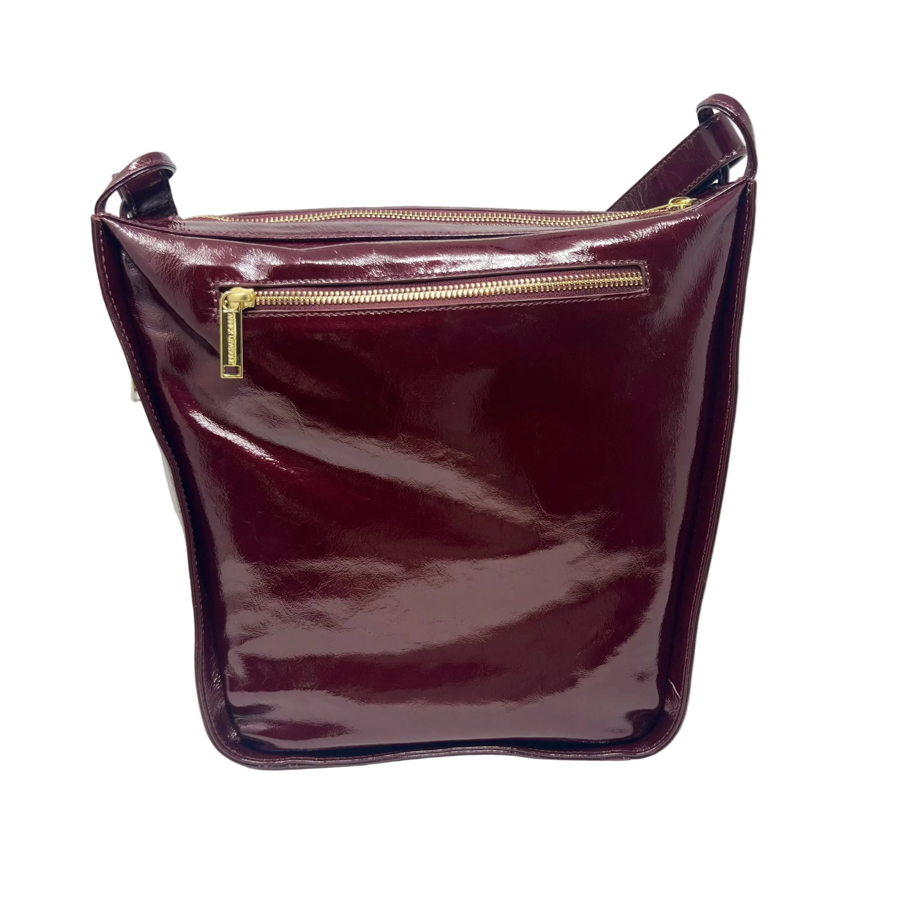 sac à bandoulière rouge bordeaux vernis | Julie
