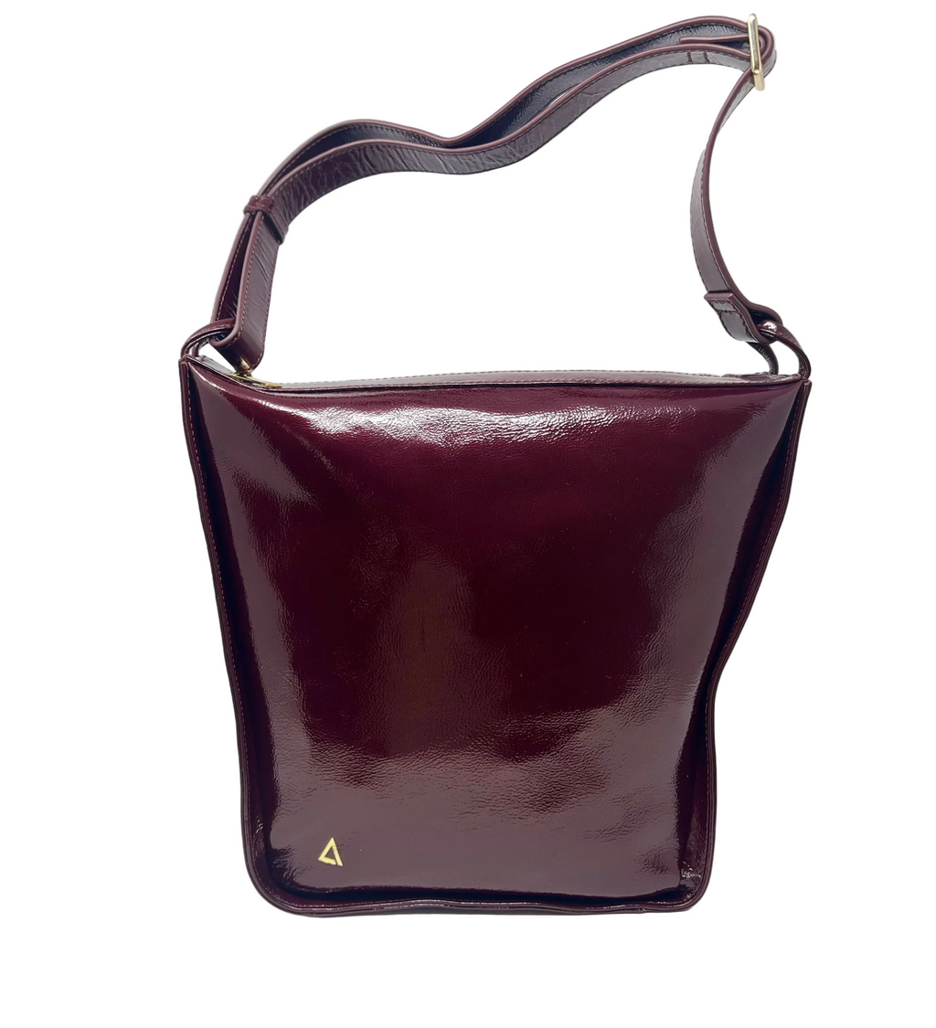sac à bandoulière rouge bordeaux vernis | Julie