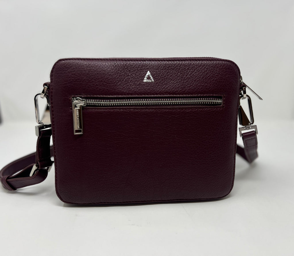 Petit Sac bandouillère avec porte carte détachable, aubergine | Kennedi