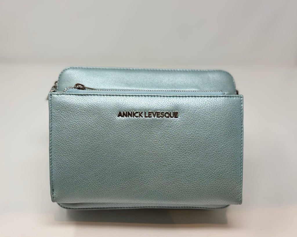 Petit sac bandoulière avec porte carte détachable bleu céleste | Kennedi