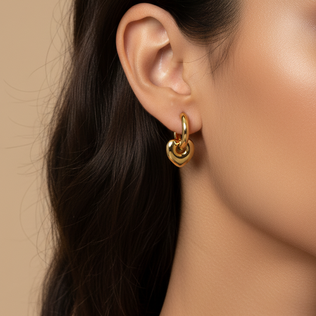 Heartfelt Circle Charm Earrings